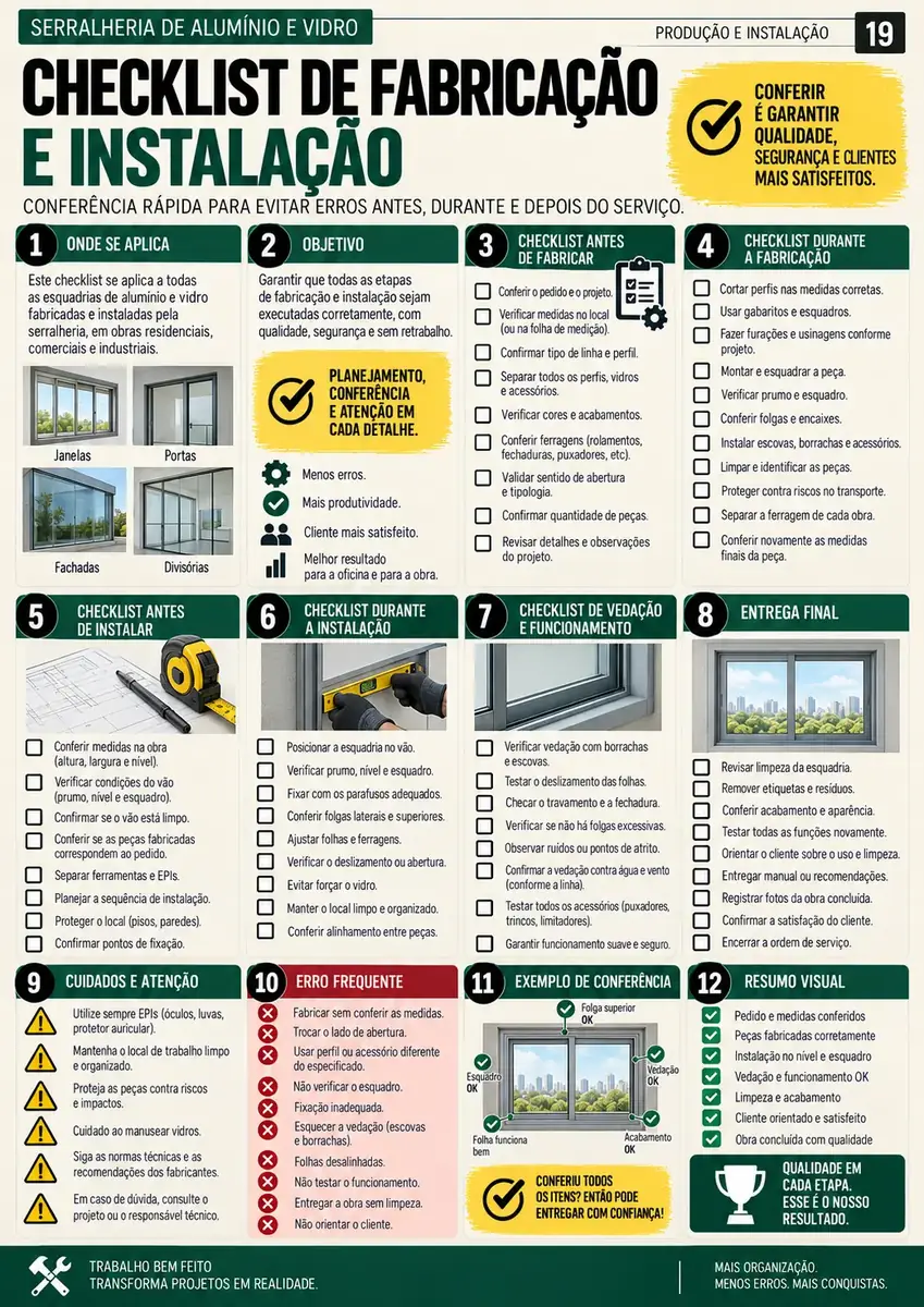 Checklist de fabricação