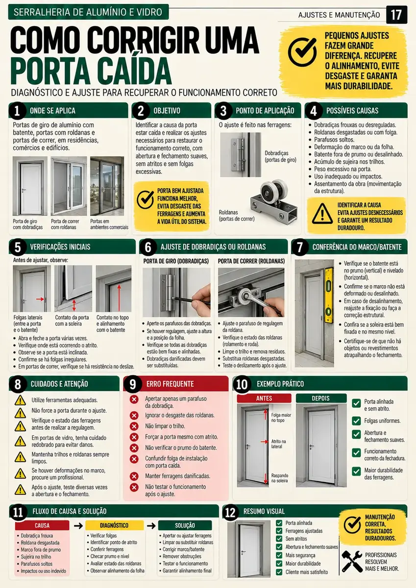 Como corrigir uma porta caída